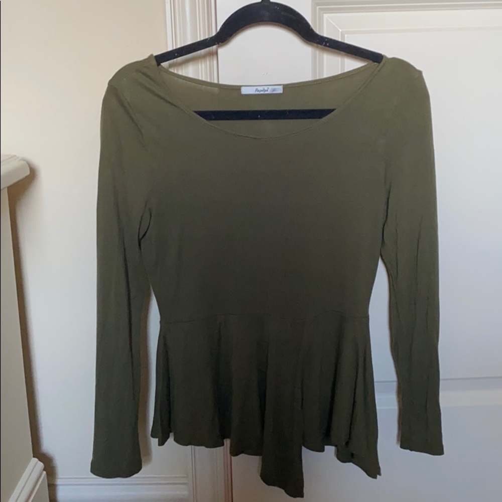 Green peplum top!
